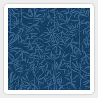 Garden with Bamboo / Minimalist Plants in Moody Blue Shades Sticker